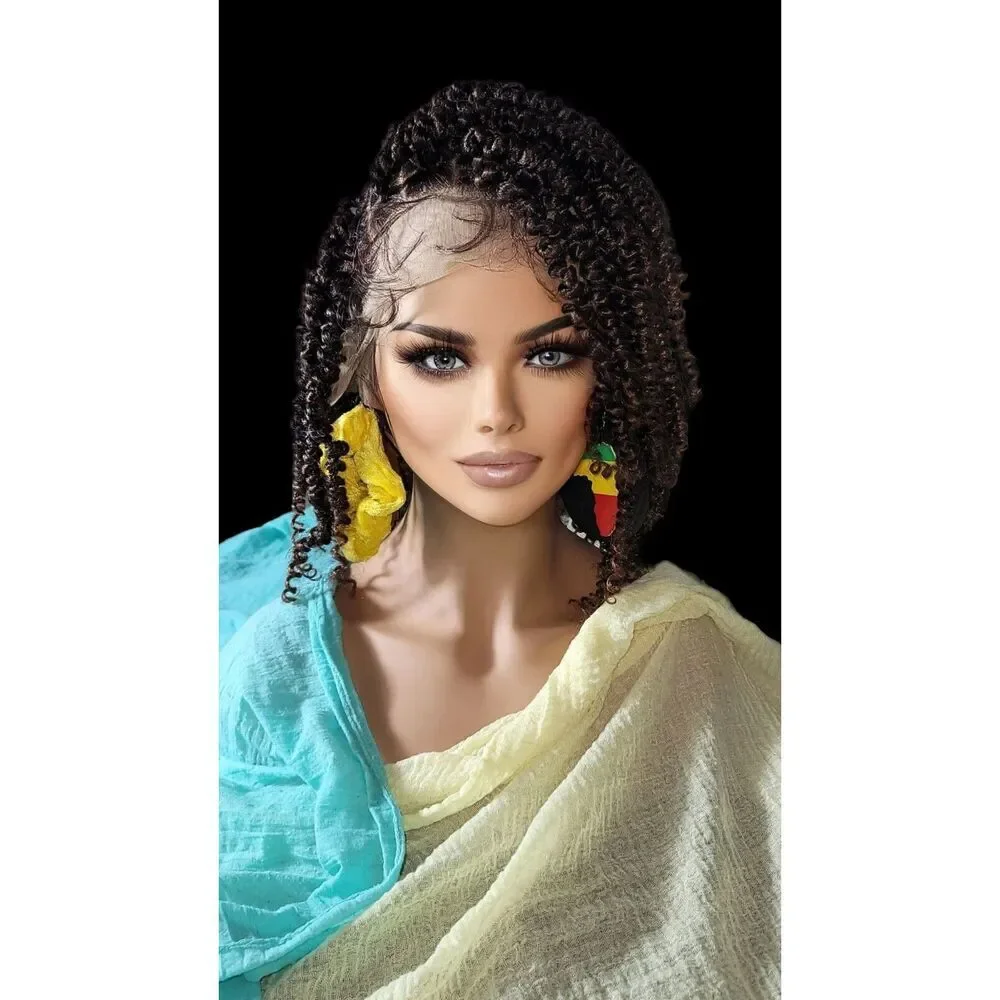 Braided Full Lace Wig, Handmade Passion Twist, Bohemian Twist. Short 12" NWT - Picture 2 of 15